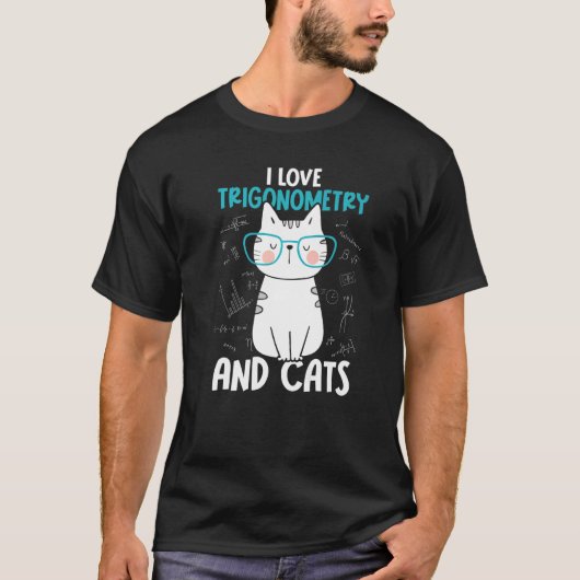数学と猫が大好き 三角関数 Tシャツ (正面)