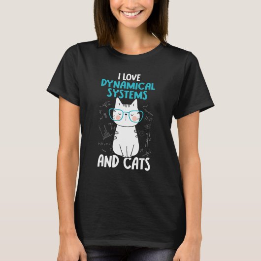 数学と猫が大好き 力学系 1 Tシャツ (正面)