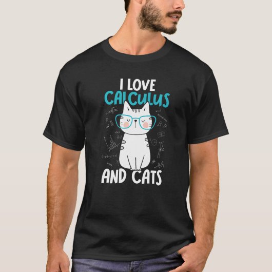 数学と猫が大好き 微積分 1 Tシャツ (正面)