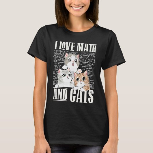 数学と猫が大好き 数学教師 キティ Tシャツ (正面)