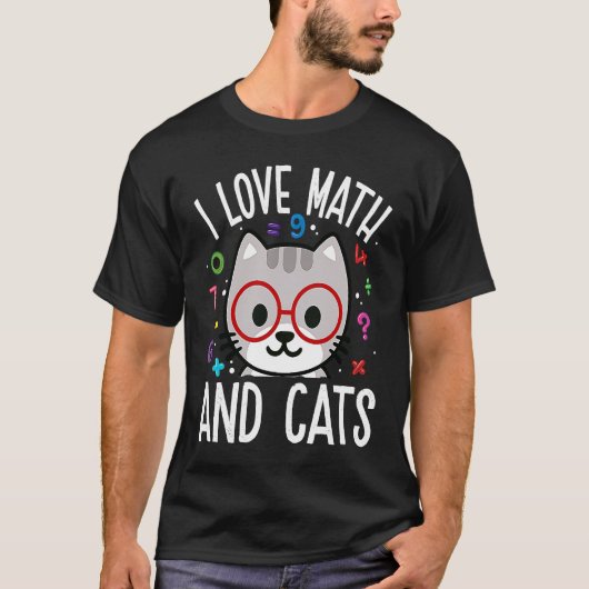 数学と猫が大好き 数学 子猫 グラフィック Tシャツ (正面)