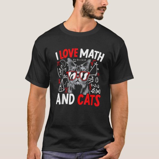 数学と猫が大好き 数学 猿 1 Tシャツ (正面)