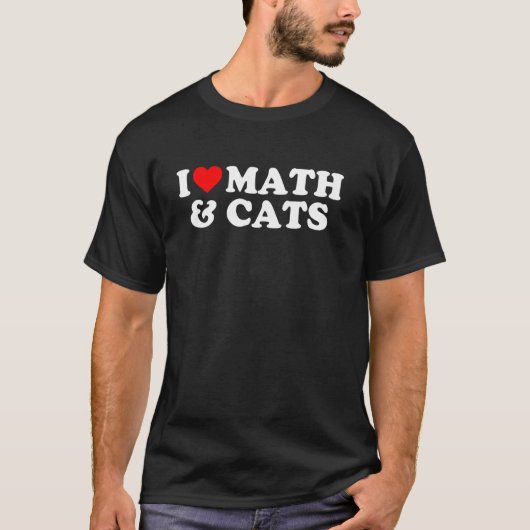 数学と猫が大好き!猫好きの数学マニアのための面白いデザイン Tシャツ (正面)