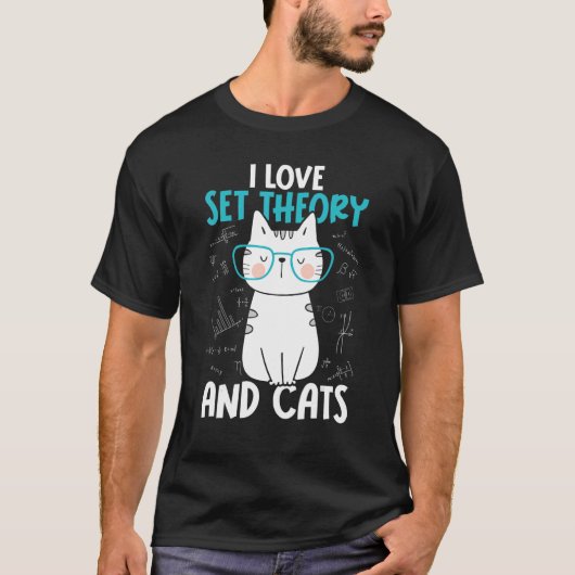 数学と猫が大好き 集合論 1 Tシャツ (正面)