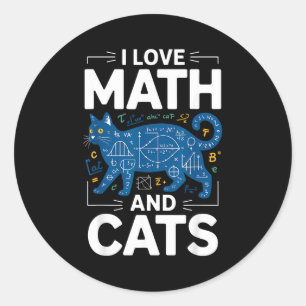 数学と猫が大好き!面白い先生と学生の子猫 ラウンドシール