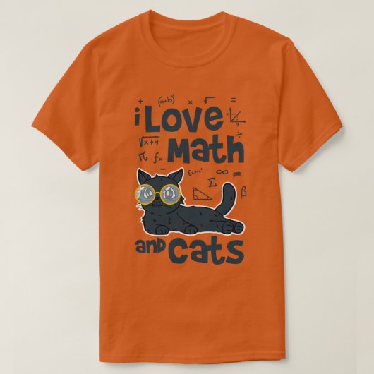 数学と猫が大好き Tシャツ (デザイン正面)