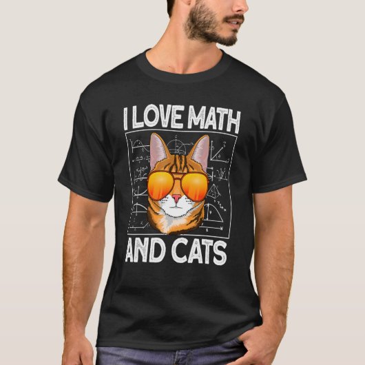 数学と猫が大好き Tシャツ (正面)