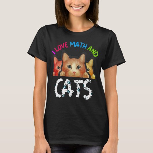 数学と猫が大好き Tシャツ (正面)