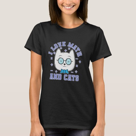 数学と猫が大好き Tシャツ (正面)
