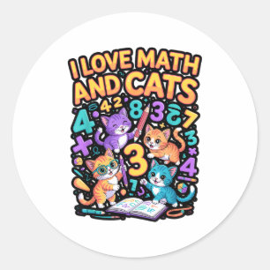 数学と猫が好きな先生と生徒 ラウンドシール