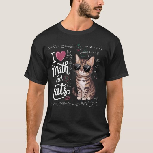 数学と猫が好きな先生の数学の授業 Tシャツ (正面)