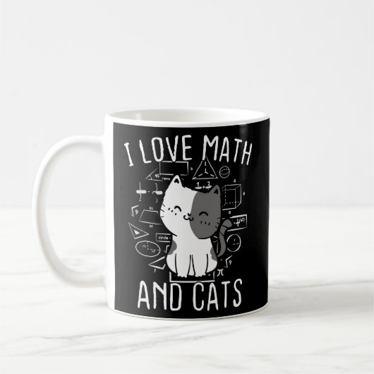 数学と猫の数学Maが大好きMath Kitty Cat コーヒーマグカップ (左)