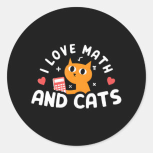 数学と猫の猫好きおもしろいが大好き ラウンドシール