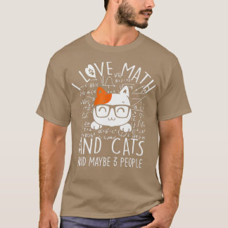 数学と猫の猫好きと数学おもしろいのチームが大好き Tシャツ