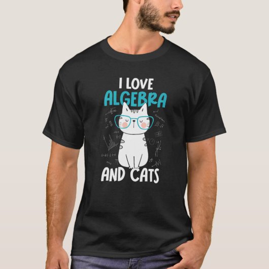 数学と猫代数が大好き Tシャツ (正面)