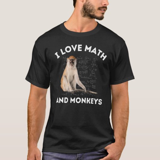 数学と猿の愛猿の愛代数学教え Tシャツ (正面)