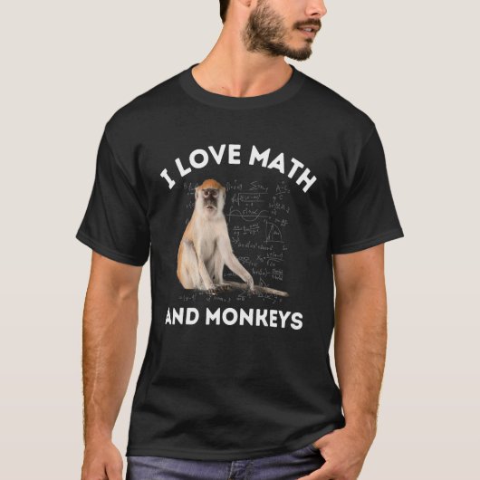 数学と猿の愛猿の愛代数学教え Tシャツ (正面)
