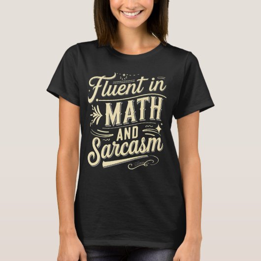 数学と皮肉の先生に堪能おもしろいである Tシャツ (正面)