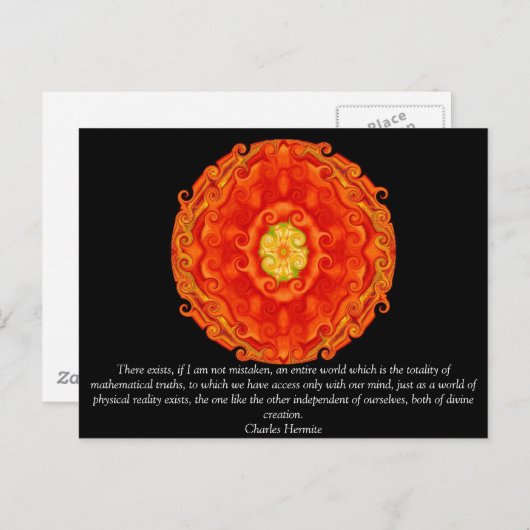 数学と真理についてのチャールズ・エルミートの引用 ポストカード (正面/裏面)