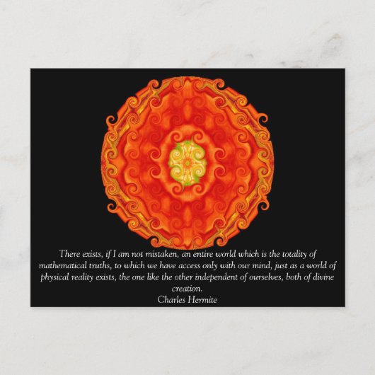 数学と真理についてのチャールズ・エルミートの引用 ポストカード (正面)