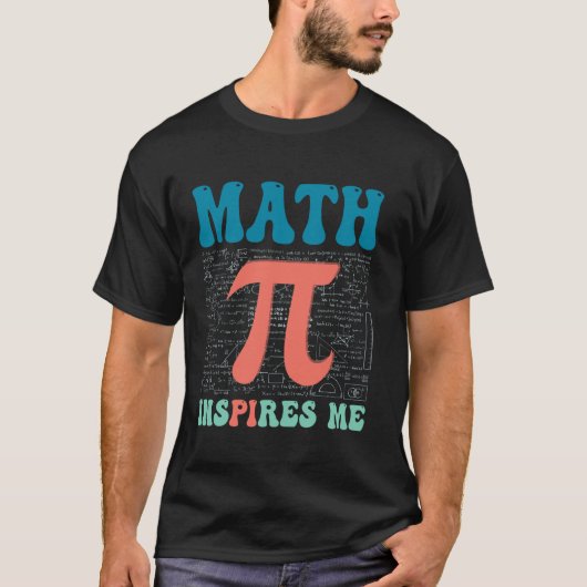数学にインスパイアされた面白い数学ジョーク 円周率の日 パロディ Tシャツ (正面)