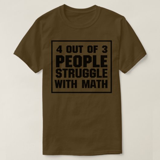 数学に苦労するおもしろい Tシャツ (デザイン正面)