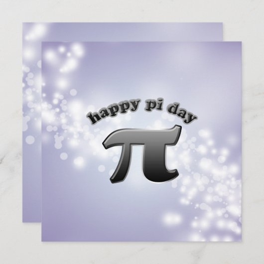 数学のおたく3月14日のための国民Pi日Piの記号 招待状 (正面/裏面)