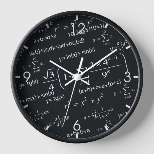 数学のおもしろい先生と学生の方程式 壁時計 (正面)