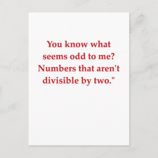 数学のおもしろい冗談 ポストカード (正面)
