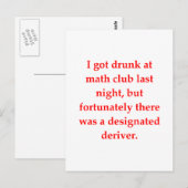 数学のおもしろい冗談 ポストカード (正面/裏面)