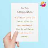 数学のおもしろい単語の問題を見る方法の学生のジョーク シーズンカード