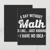 数学のない日は、冗談じゃない、私には何もない サンキューカード (正面/裏面)