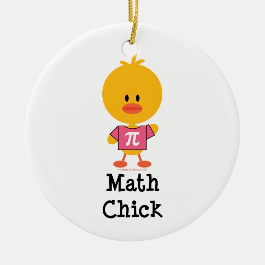 数学のひよこのオーナメント セラミックオーナメント (正面)