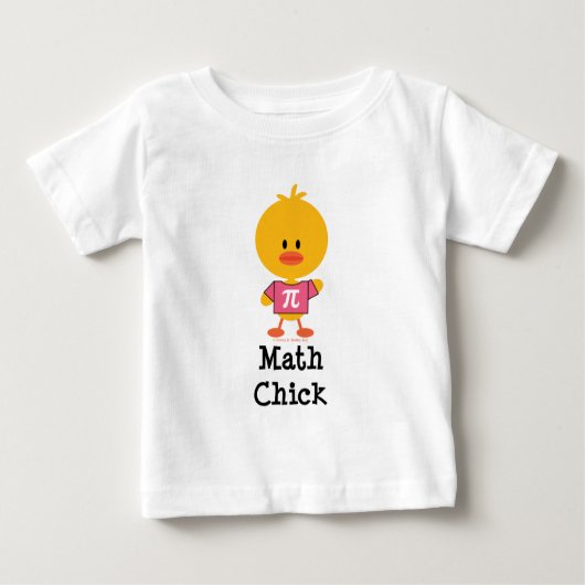 数学のひよこの乳児のTシャツ ベビーTシャツ (正面)
