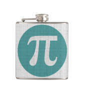 数学のオタクPiの記号、青い円およびディジット フラスク (正面)