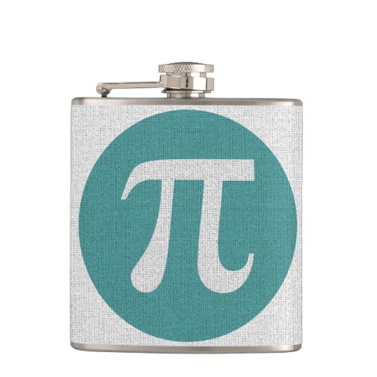 数学のオタクPiの記号、青い円およびディジット フラスク (正面)