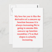 数学のギークのラブアップ行 ポストカード (正面/裏面)