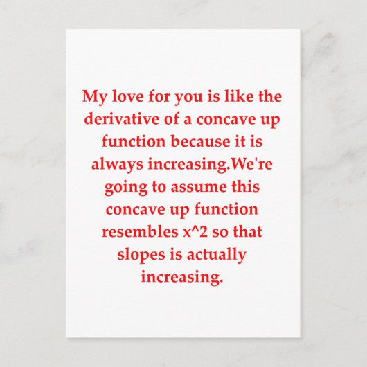 数学のギークのラブアップ行 ポストカード (正面)