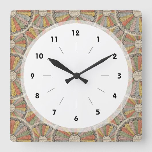 数学のギークのヴィンテージの九九 スクエア壁時計 (正面)