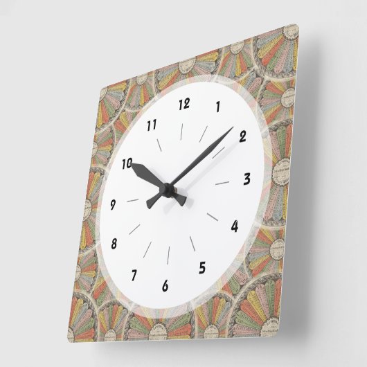 数学のギークのヴィンテージの九九 スクエア壁時計 (傾斜)