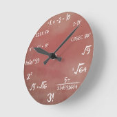 数学のクイズの時計-ブラウン媒体 ラウンド壁時計 (傾斜)