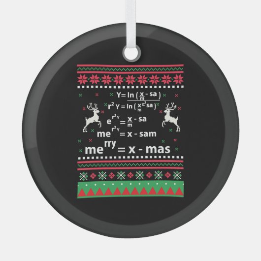 数学のクリスマス ガラスオーナメント (正面)