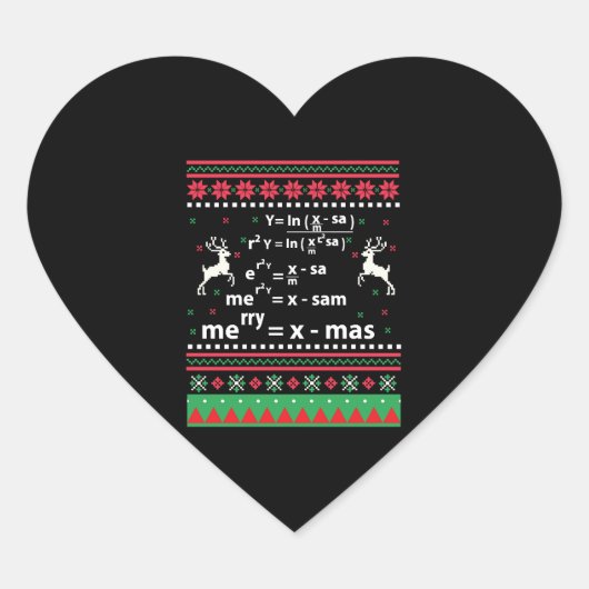 数学のクリスマス ハートシール (正面)