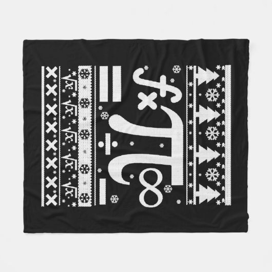 数学のクリスマス フリースブランケット (正面(横))