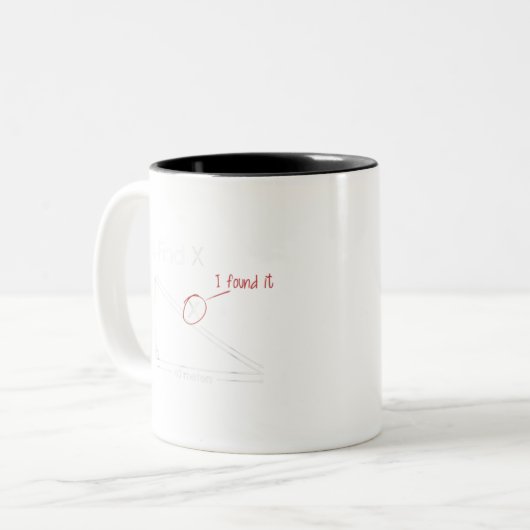 数学のジョークシャおもしろいツ – Xが見つけたTe ツートーンマグカップ (正面左)