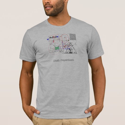 数学のスーパーヒーローのカスタムのティー Tシャツ (正面)
