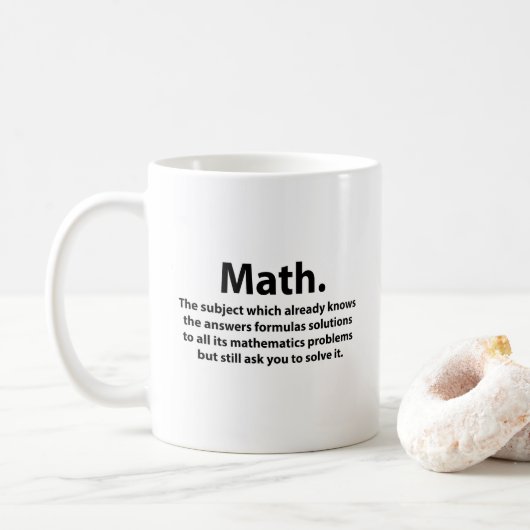 数学のタイポグラフィ 楽しい数学  コーヒーマグカップ (ドーナツ)