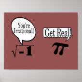 数学のポスター – 不合理で数実在数 ポスター (正面)