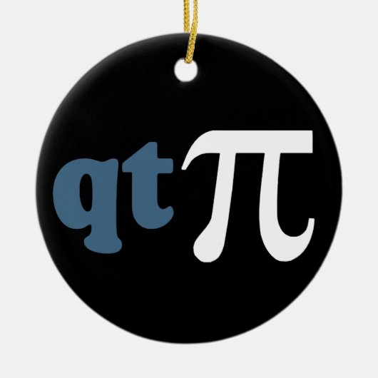 数学のユーモア-かわいいティーPi セラミックオーナメント (正面)