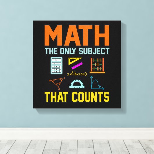 数学の主題数数学の先生 キャンバスプリント (インサイチュ (ウッドフロア))